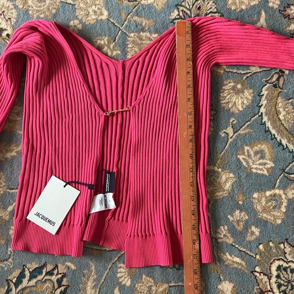 Jacquemus Pralu rib knit script logo cardigan - Picture 4 of 10